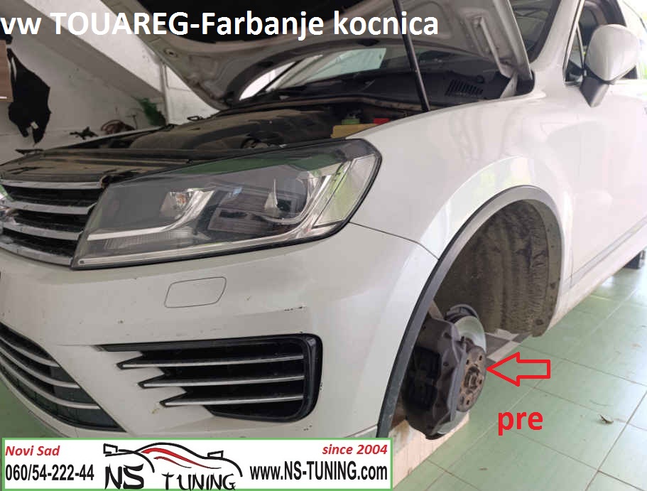 farbanje kocionih celjusti kocnica crvena boja vw touareg novi sad ns tuning